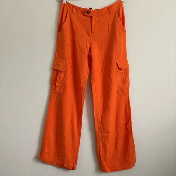 Urban Outfitters Archive Orange Low-rise Cargo Trousers - size small - Picture 2 of 13